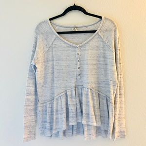 Free People Long Sleeve Peplum Thermal